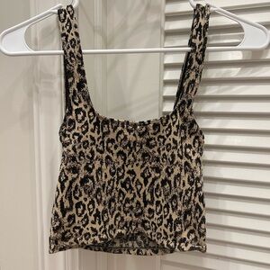 Anthropologie Cheetah print Seamless tank top